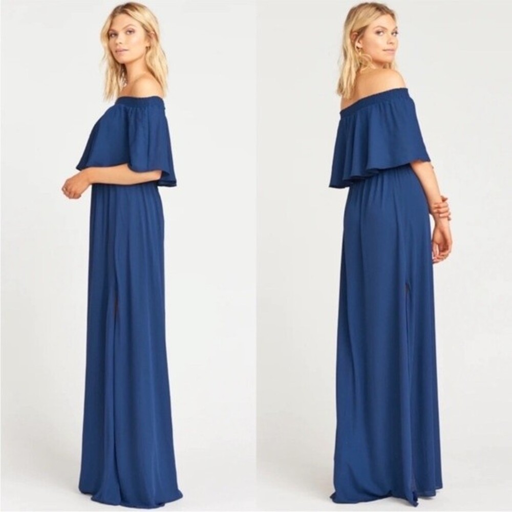 NWT Show Me Your Mumu Hacienda Maxi Dress Rich Navy Crisp Size Small - Picture 5 of 10